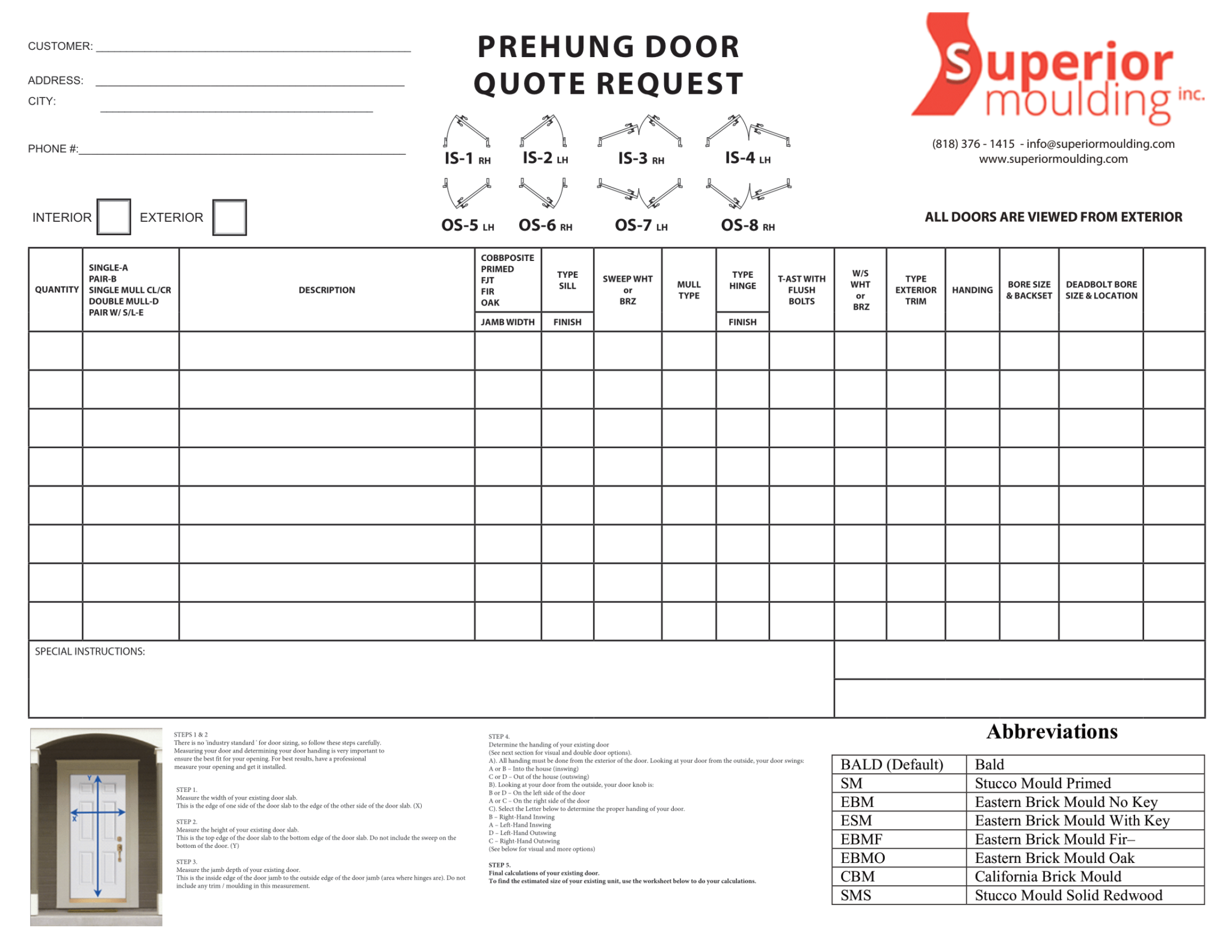 Request A Quote Superior Moulding Inc.